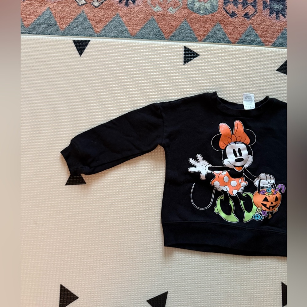 Disney|Baby girl Minnie Mouse Black Halloween Sweatshirt•••orange polka dot,3T - Picture 4 of 9